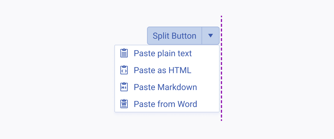 A Telerik and Kendo UI SplitButton aligned with the Popup container to the right.