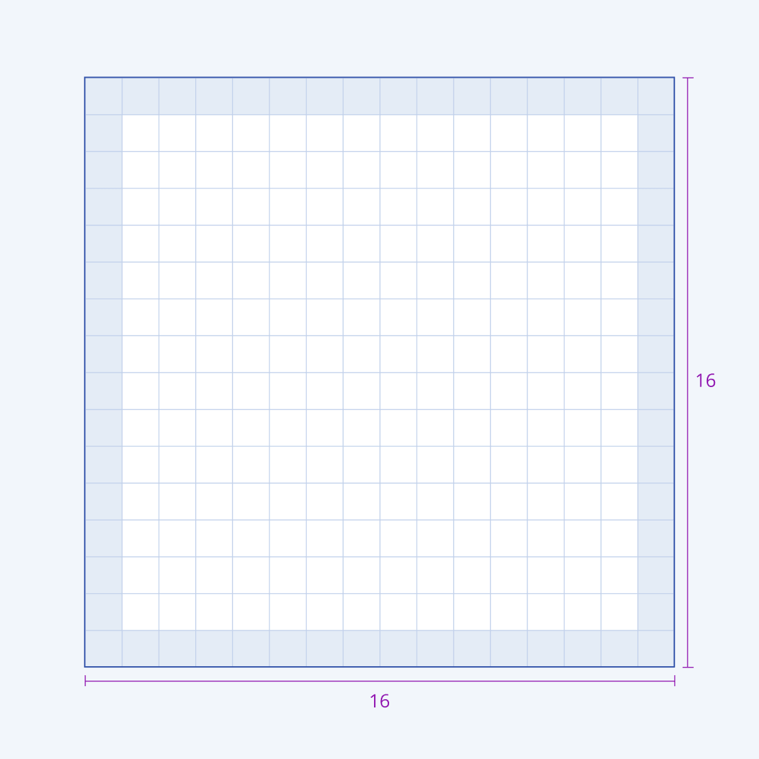 The trim area on the canvas in the Telerik and Kendo UI components icons system. Rendered live canvas trim area in the Telerik and Kendo UI component icon system.