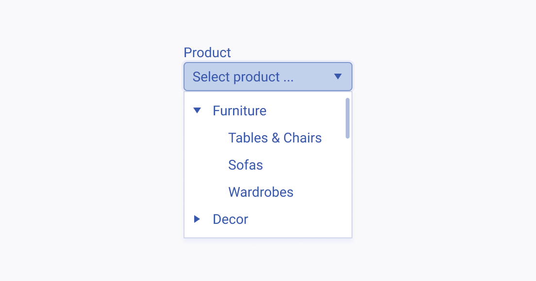 Consider the available space and use option names that fit into the DropDownTree A Telerik and Kendo UI DropDownTree component including options with compact names
