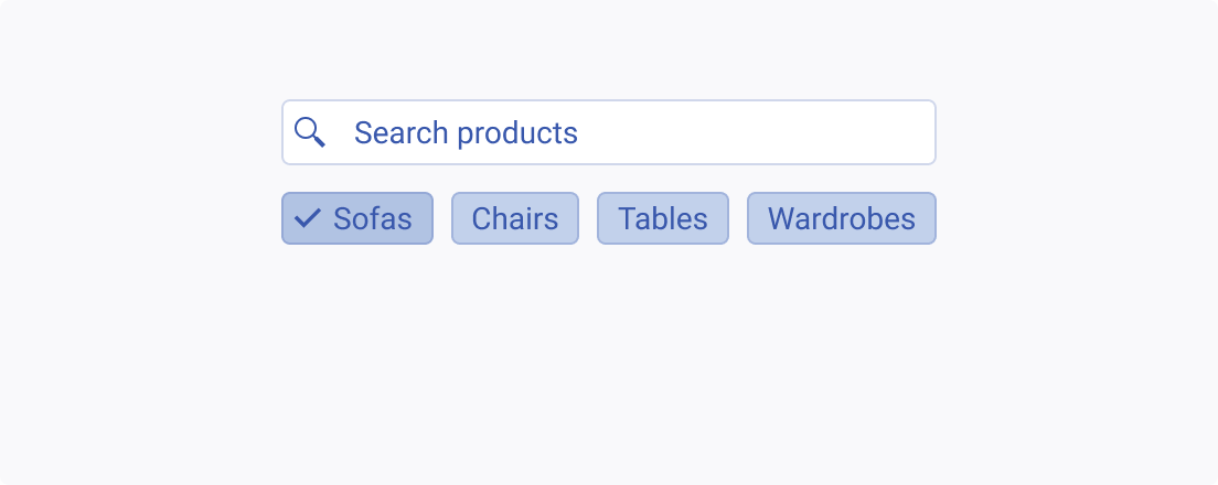Use a reasonably small number of filter options when working with the Telerik and Kendo UI ChipList component. A Telerik and Kendo UI ChipList component including a moderate number of filter options