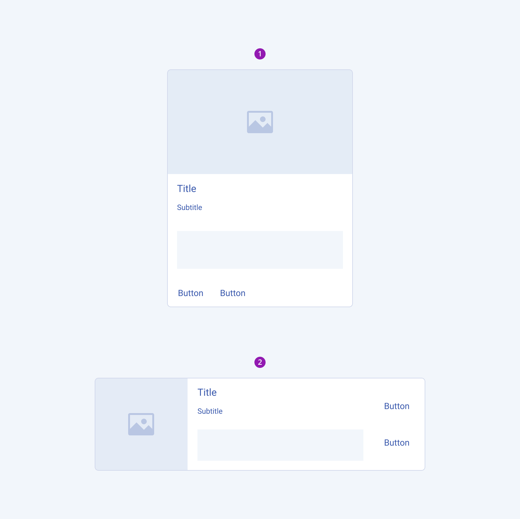 The Telerik and Kendo UI Card with media supports both the vertical and horizontal layouts A Telerik and Kendo UI Card with media shown with a vertical and a horizontal layout