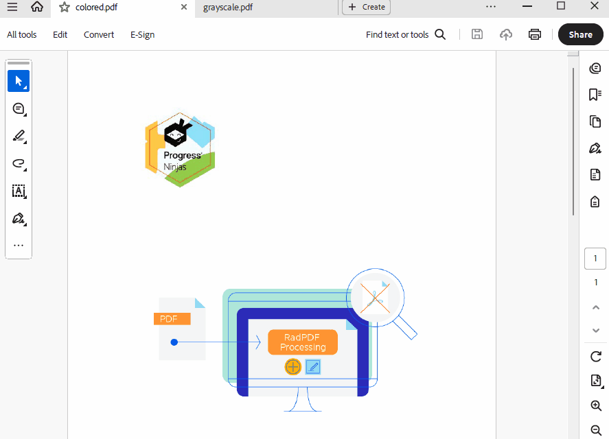Converting Colored PDF Documents to GrayScale