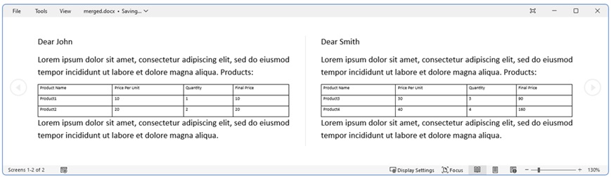 MailMerge with Collections