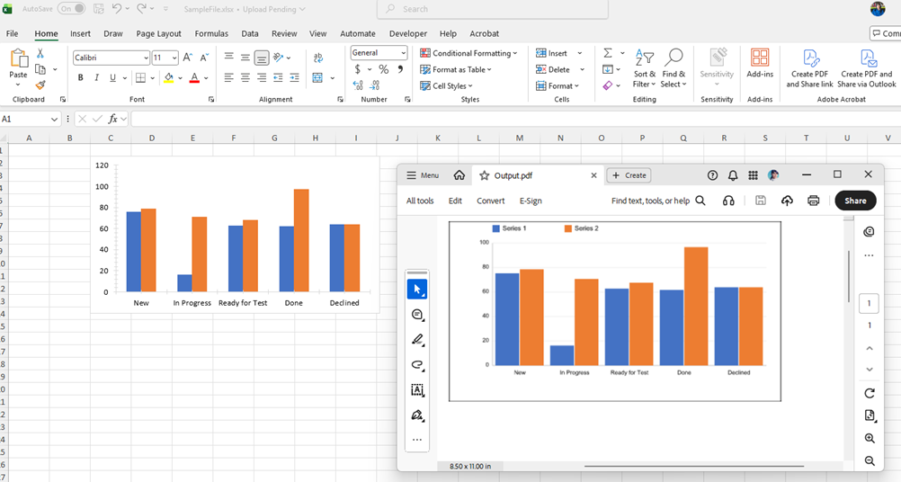 Exporting Spreadsheet with Bar Charts in .NET Standard