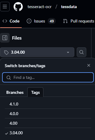 Tesseract Languages Version