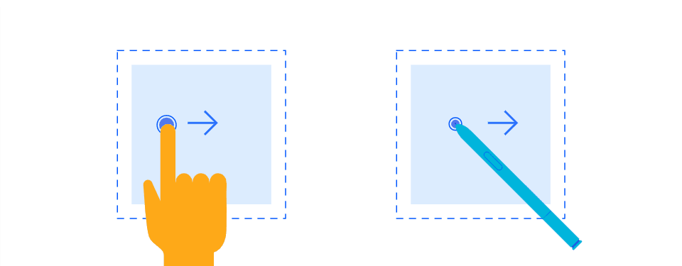A short animation on the swiping gesture