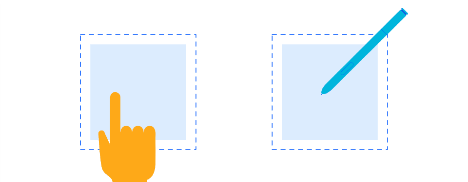 A short animation on the tapping-and-holding gesture