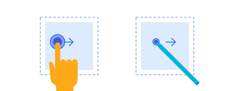 A short animation on the dragging gesture