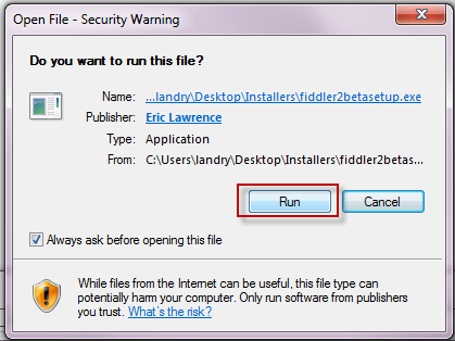 Setup Security Warning