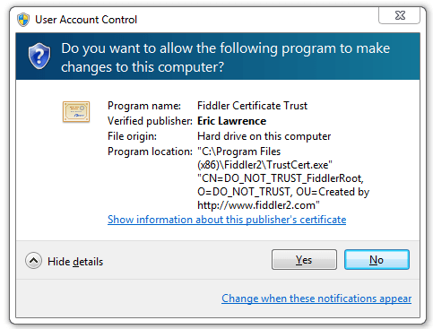 User Account Control dialog