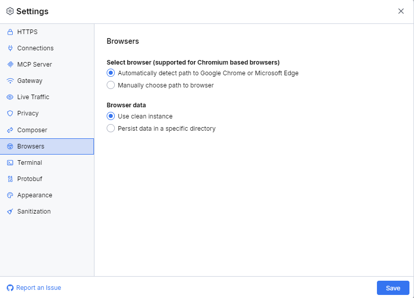 Changing the path to the Chromium browsers
