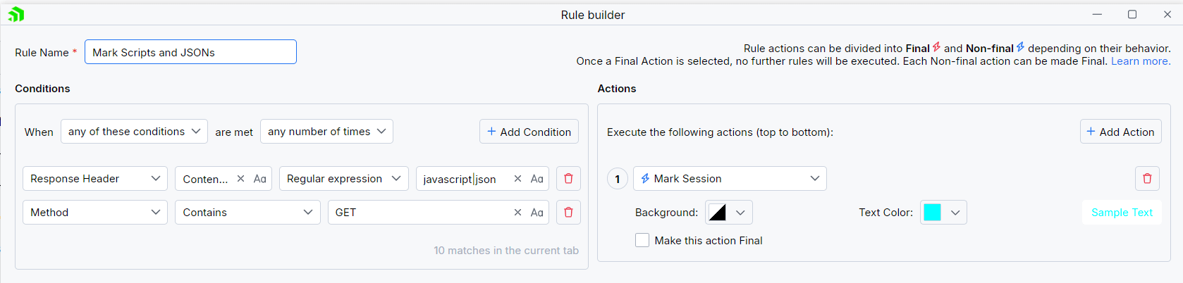 Creating "Mark Scripts and JSONs" rule