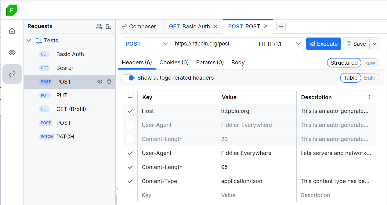 Creating API request