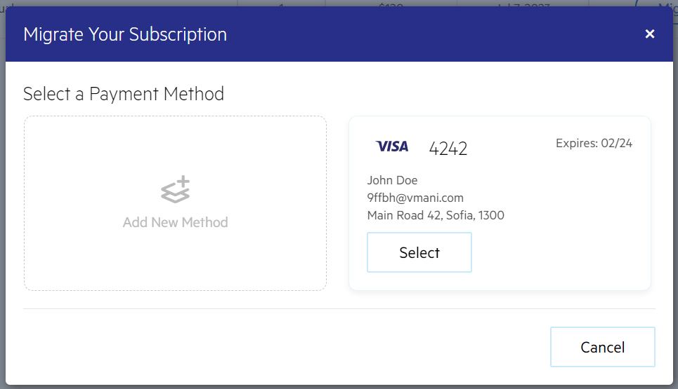 Migrate subscription link on Telerik