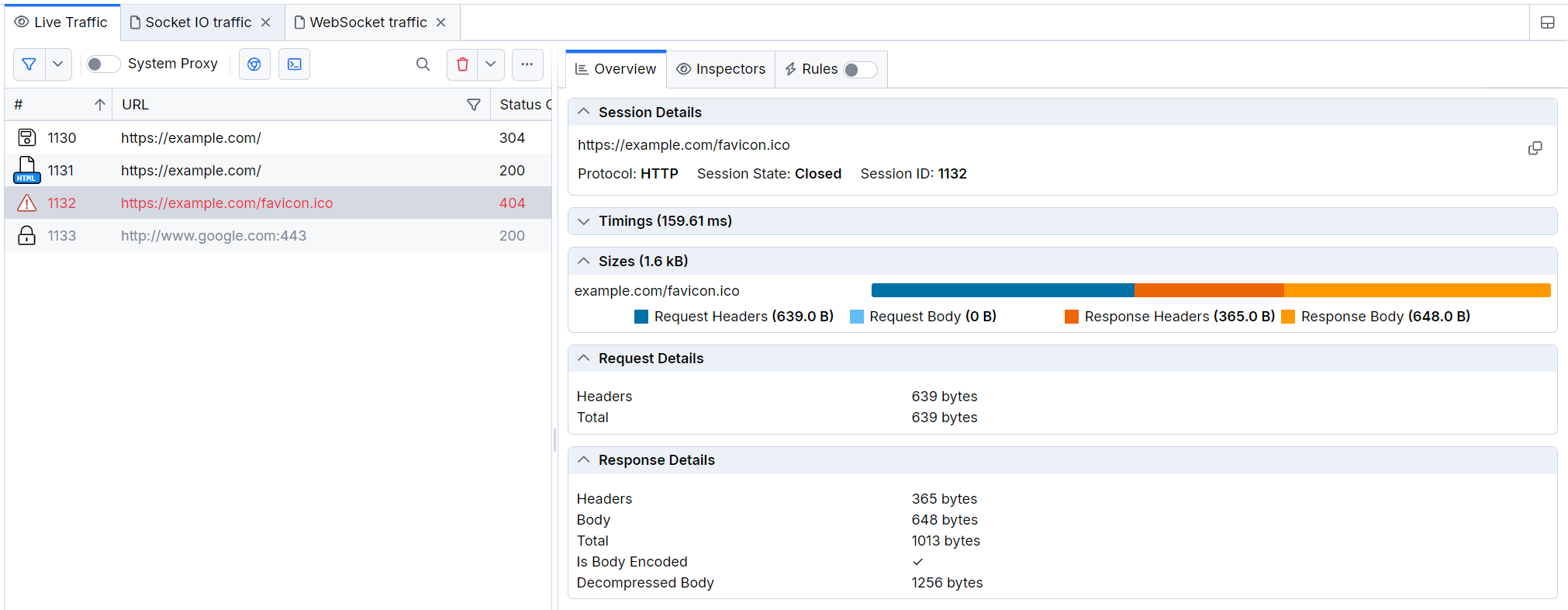 Session Details widget