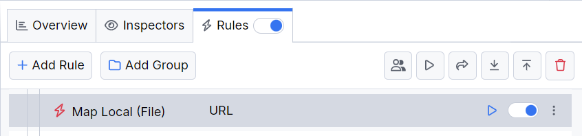 Activating the "Map Local (File)" rule