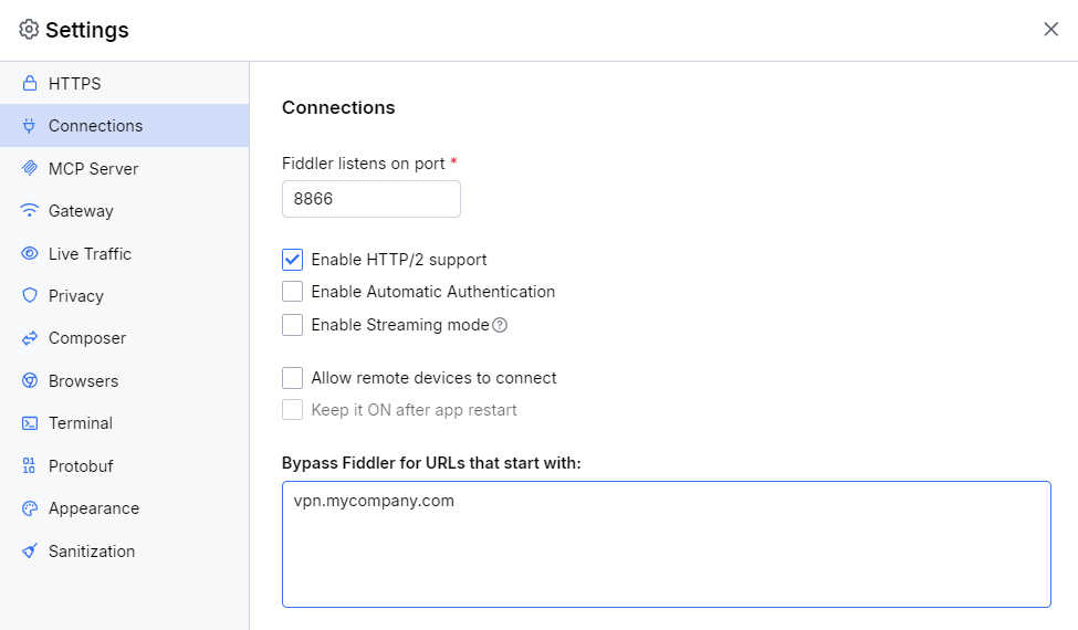 Bypassing VPN addresses