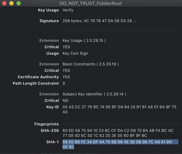 Check SHA1 signature