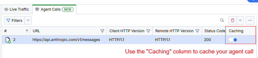 The "Agent Calls" tab in Fiddler