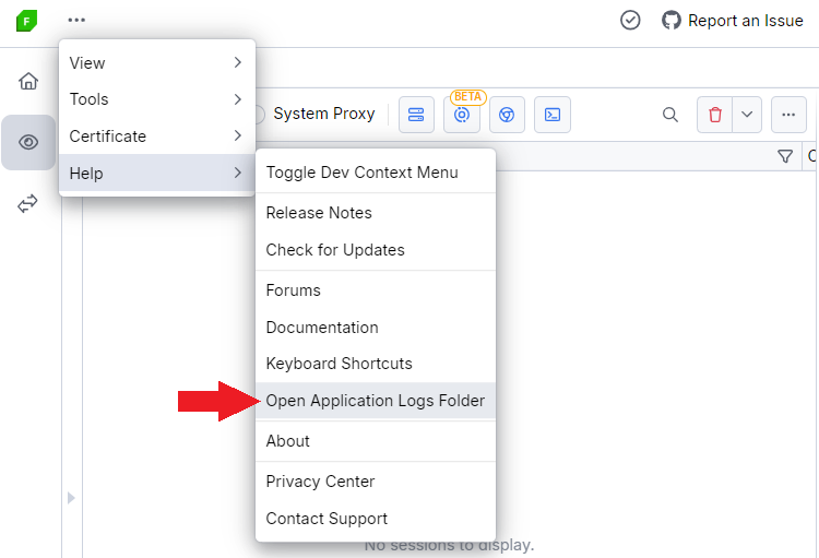 Fiddler Everywhere log files