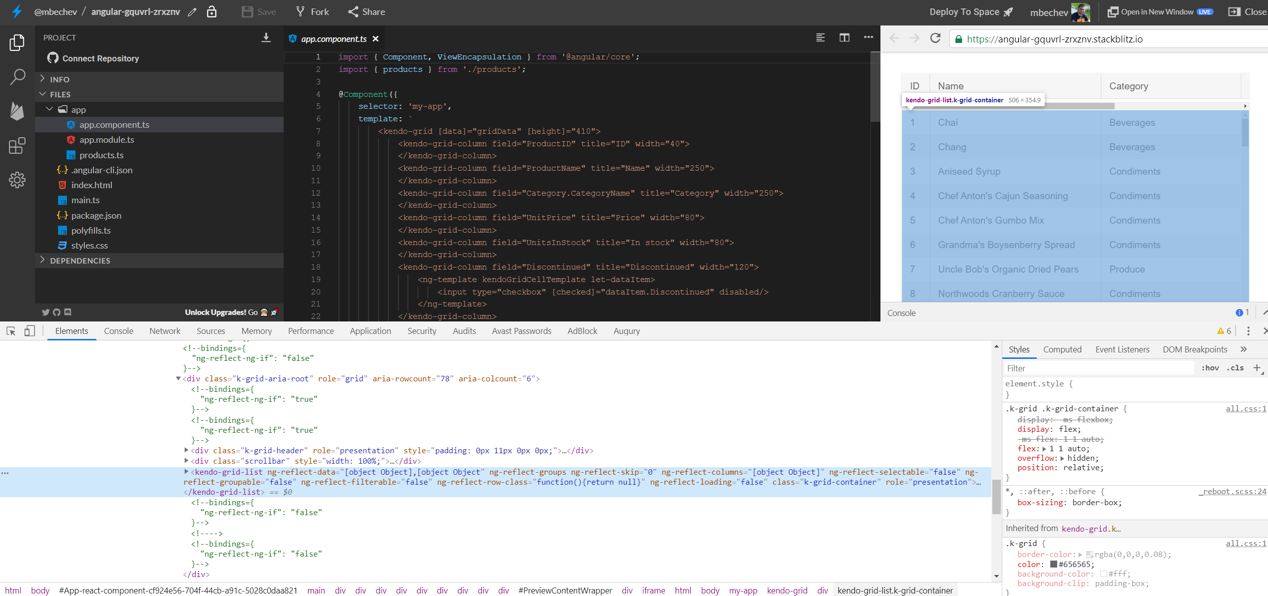 Angular Grid horizontal scrolling in Kendo UI for Angular | Telerik Forums