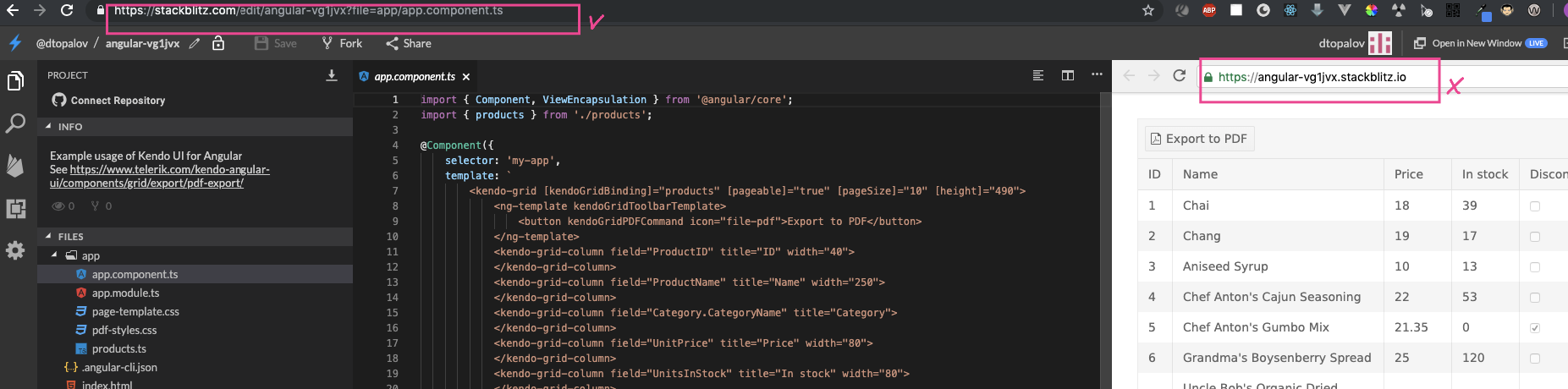 PDF export not working in Kendo UI for Angular | Telerik Forums