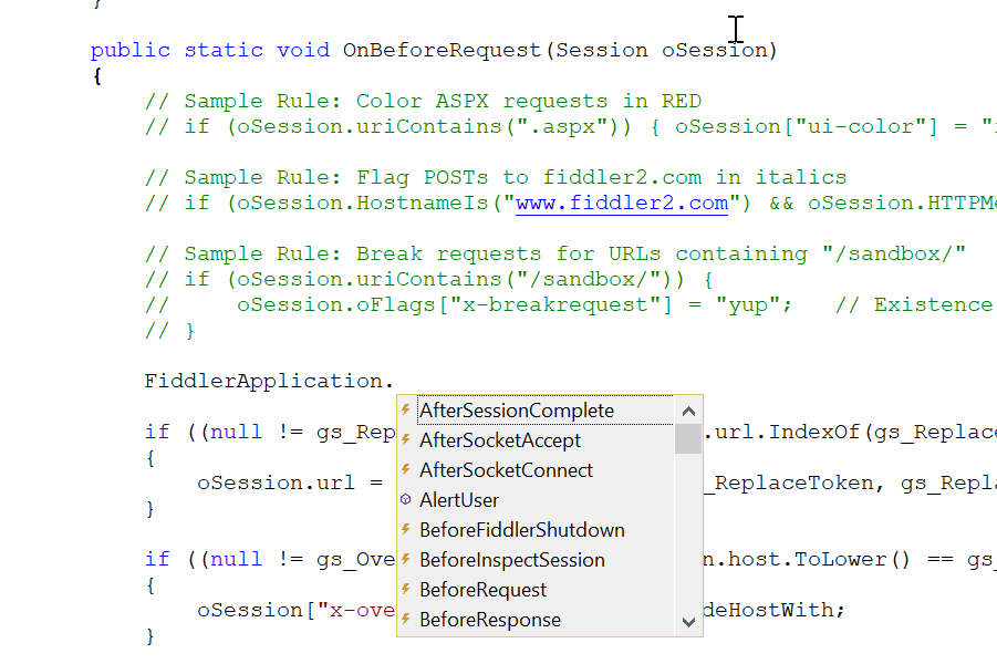 [Solved] C# ScriptEditor: Where is IntelliSense? in Fiddler | Telerik ...