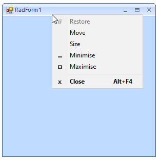 [Solved] Change RadFormTitleBarElement default context menu in UI for ...