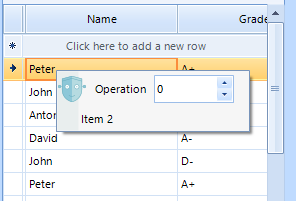 Pop-up menu with Spinner in the GridView. in UI for WinForms | Telerik ...