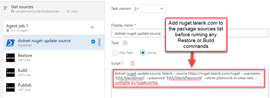 Azure Devops Nuget Restore failing in Community Forums | Telerik Forums