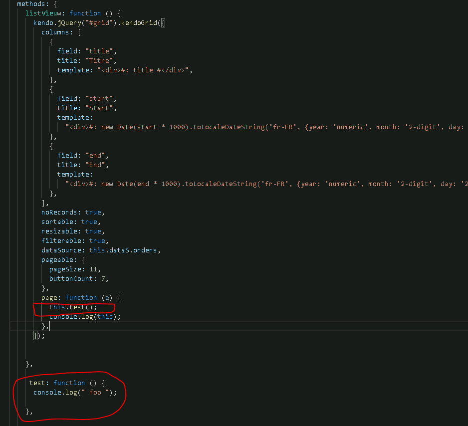 Call function from event in KendoGrid in Kendo UI for Vue | Telerik Forums