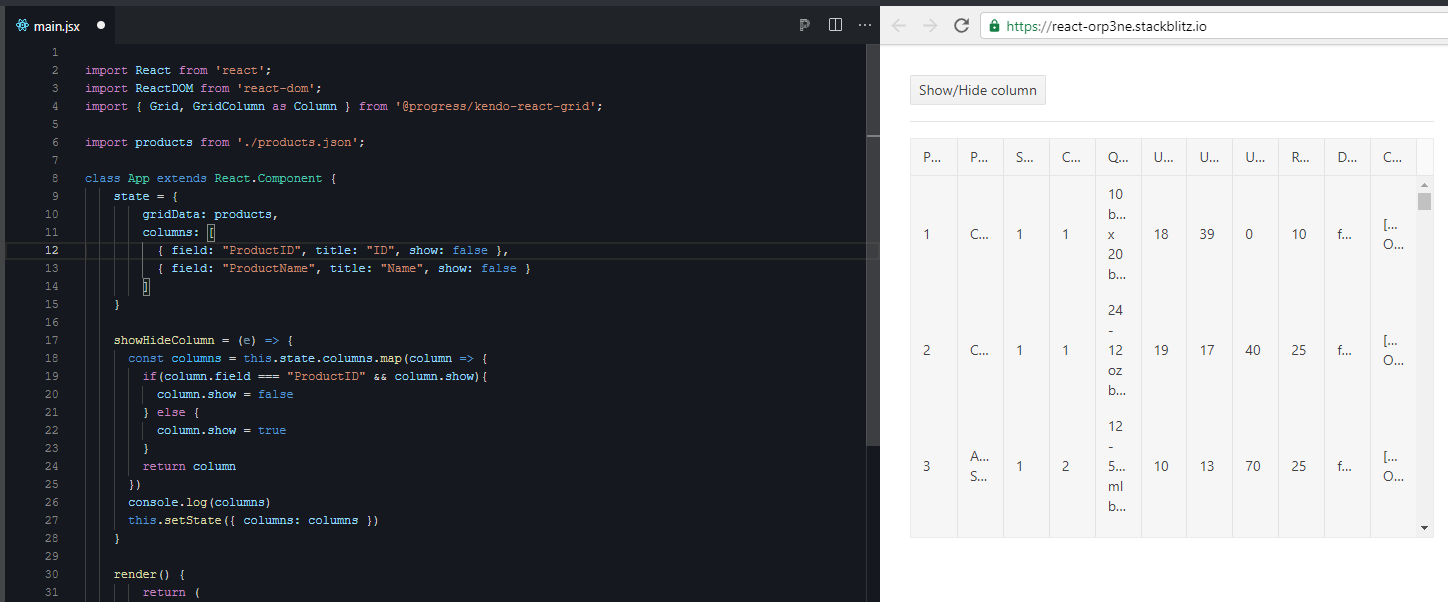 [Solved] React Grid Column in KendoReact | Telerik Forums