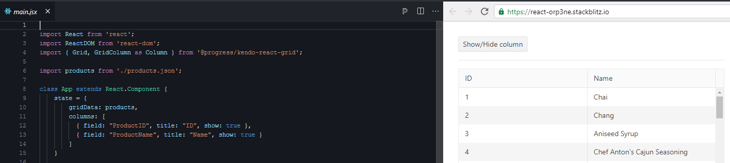 [Solved] React Grid Column in KendoReact | Telerik Forums