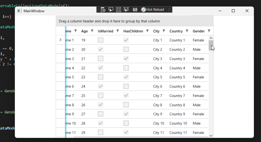 Horizontal scrollbar is overlapping the last row of data. in UI for WPF ...