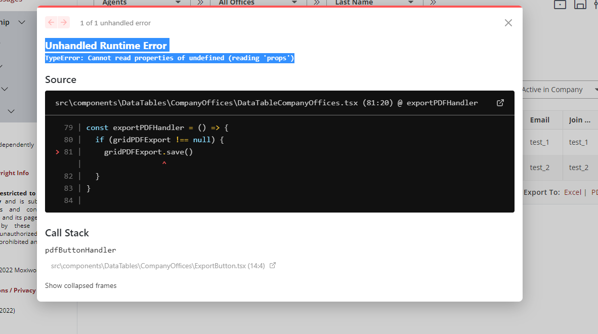 [Solved] getting error when use GridPDFExport component Unhandled ...