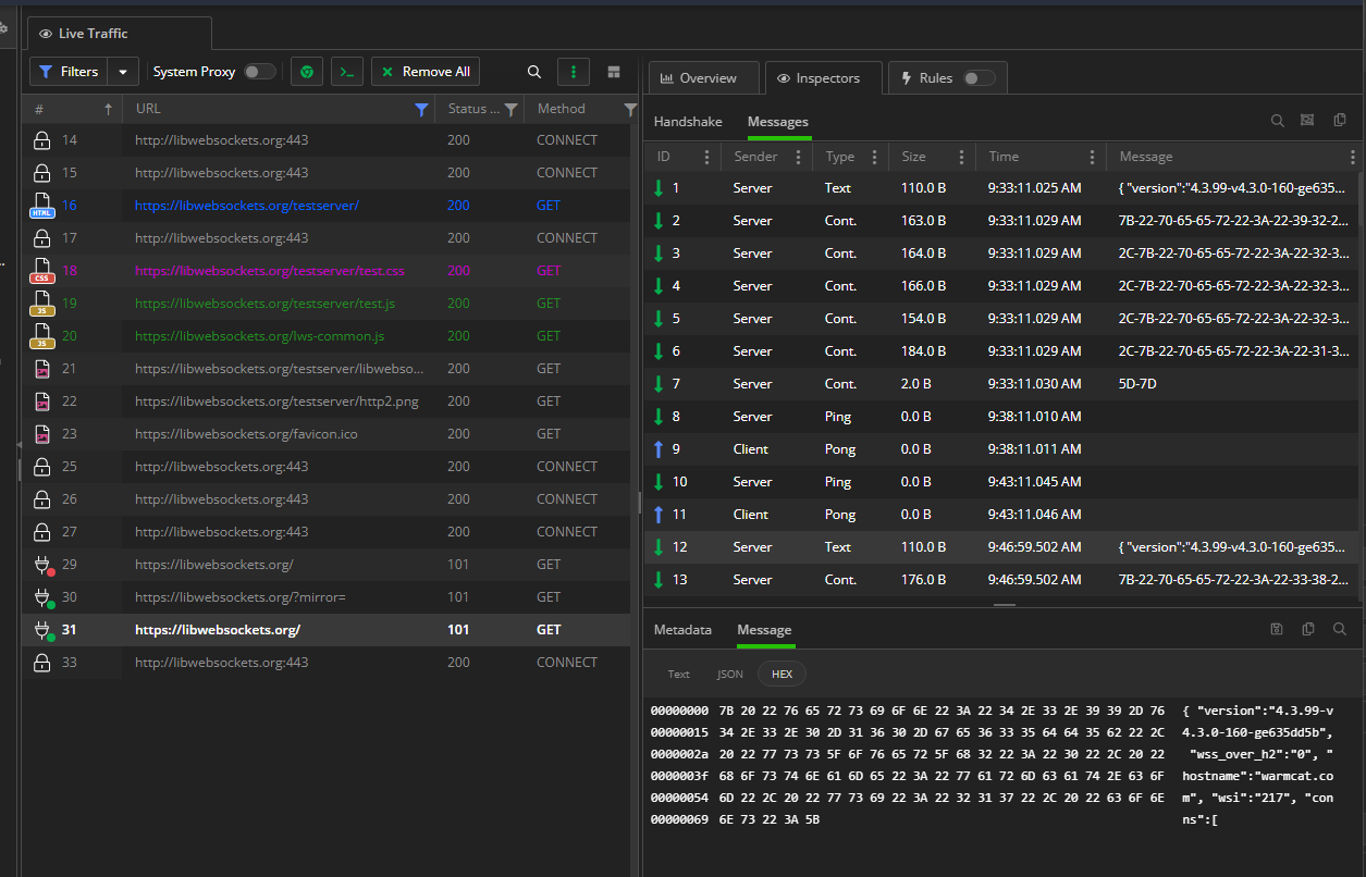 I'm not seeing any websocket traffic for our app in Fiddler | Telerik ...