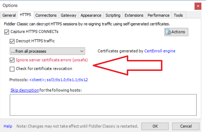Fiddler cannot find revocation server in Fiddler | Telerik Forums