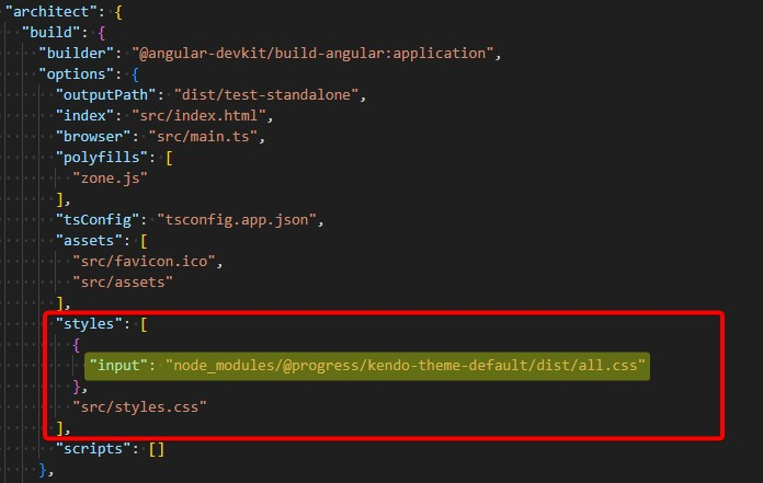 CSS in dev tools is empty for Kendo UI for Angular components in Kendo ...