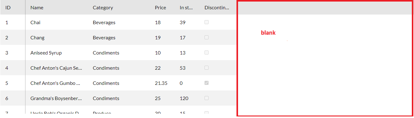 Grid with the "locked" property leaves the Grid half blank in Kendo UI ...