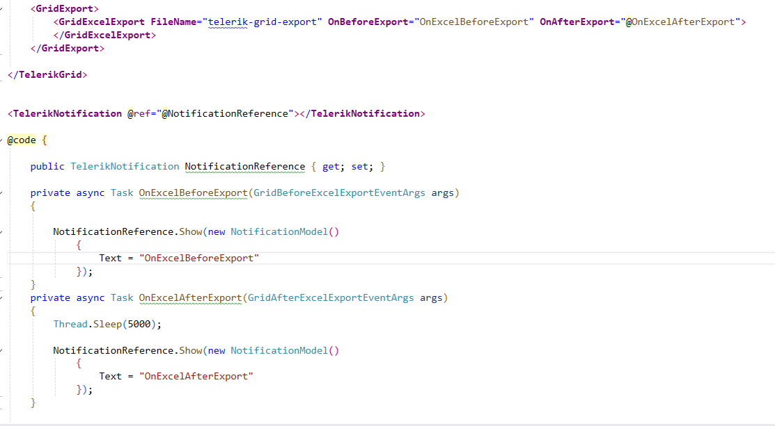 OnBeforeExport seems to be running at same time as OnAfterExport in UI ...
