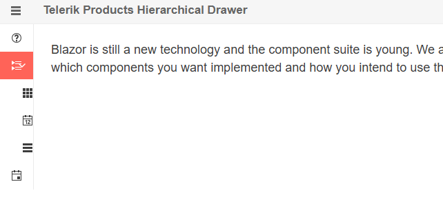 [Solved] Hierarchical Drawer Mini mode active in UI for Blazor ...