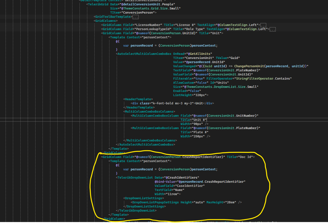 Hide columns in grid rows in UI for Blazor | Telerik Forums