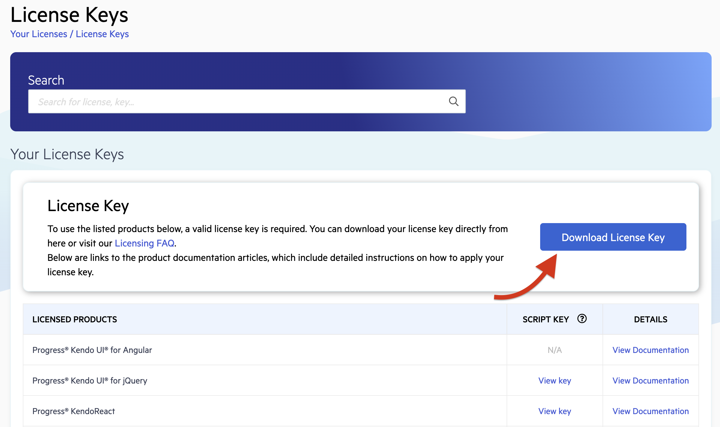 Telerik Account - License Keys - Angular Download