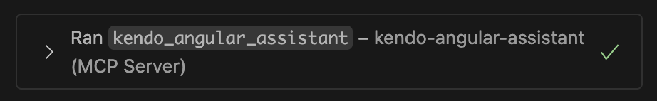MCP Server uses Kendo UI Angular AI Coding Assistant in VS Code