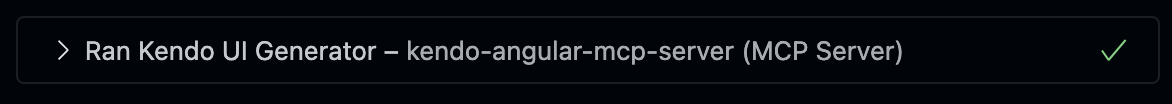MCP Server uses Kendo UI Generator in VS Code