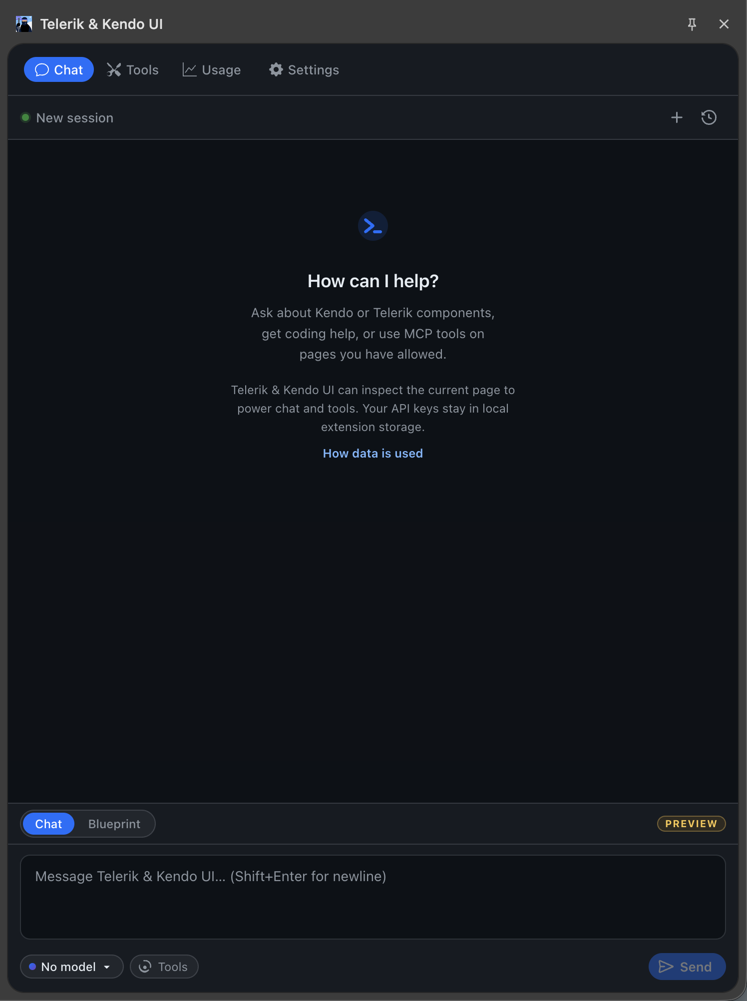 Telerik & Kendo UI WebMCP browser extension
