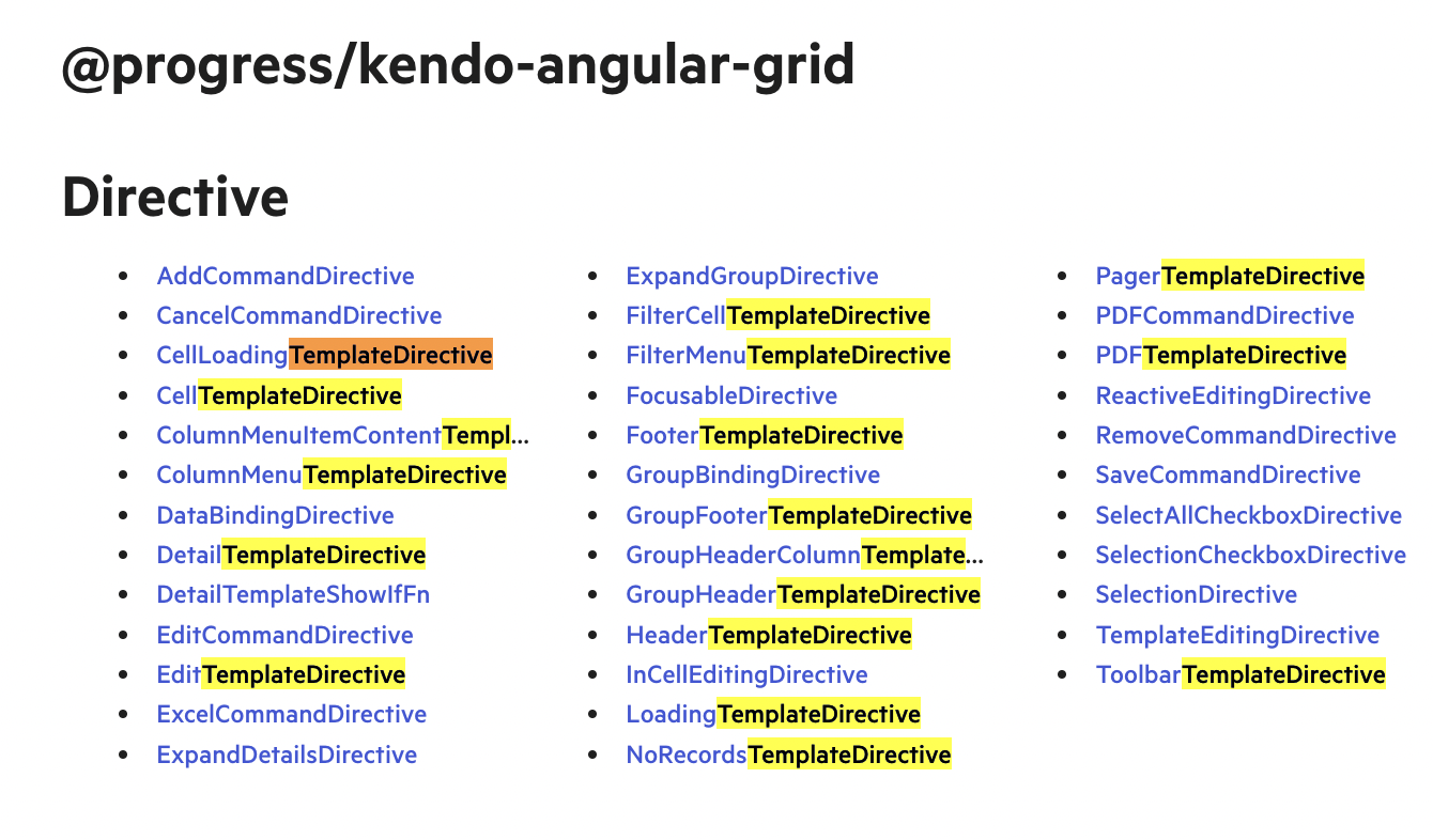 Kendo UI for Angular Grid- Column Templates