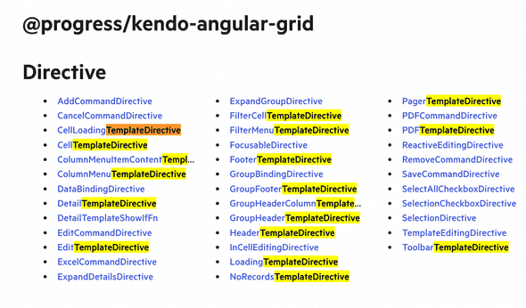 Kendo UI for Angular Grid- Column Templates