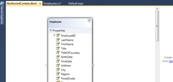 Kendo UI for jQuery Linq To Sql Table Added