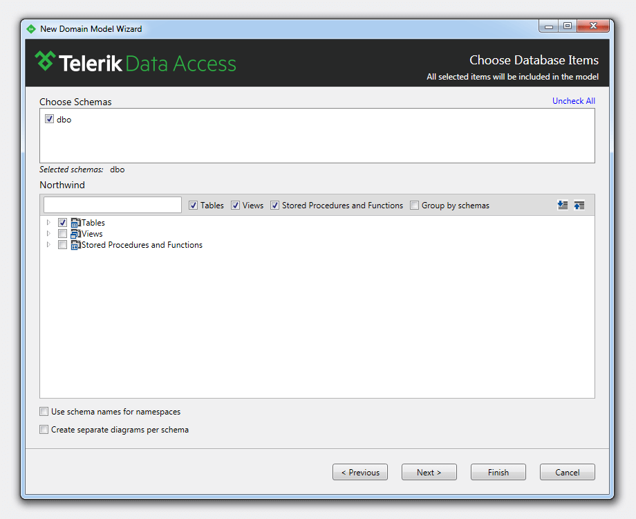 Kendo UI for jQuery Include All Tables